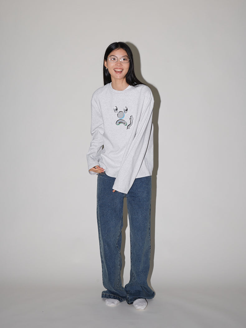 Sweat Character Pop Casual Crew-Neck Pullover