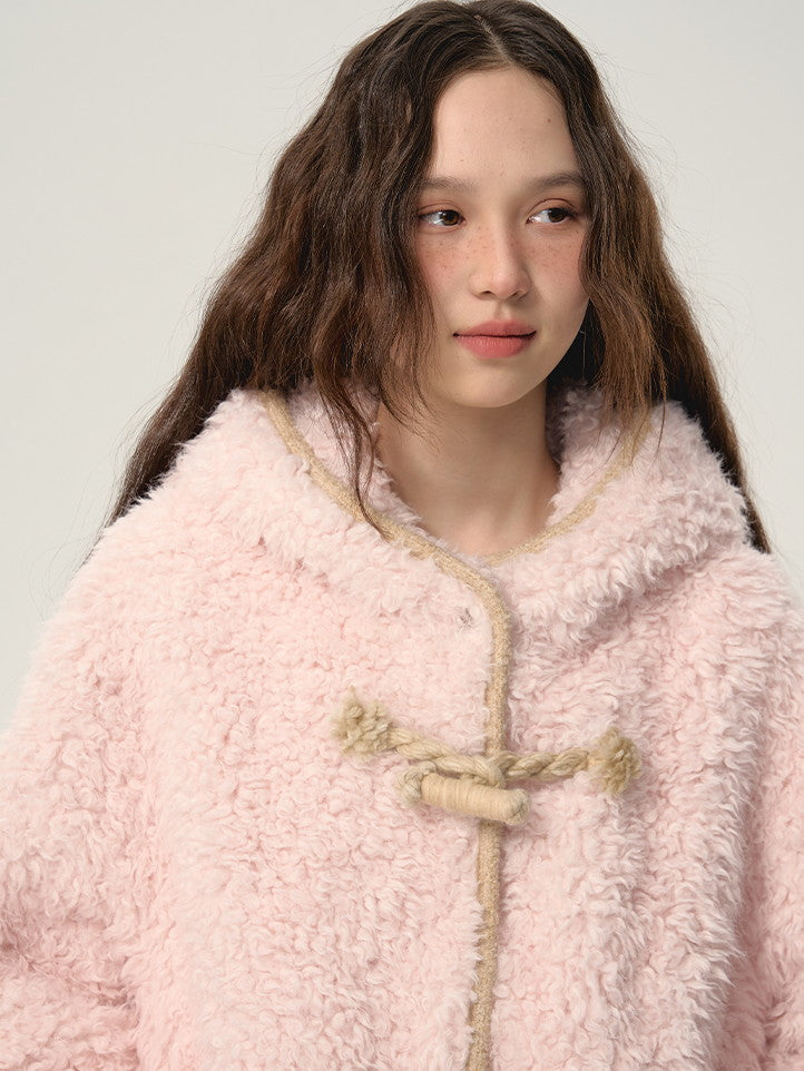 Ovresize Hoddie Rope Fluffily Warm Boa-Coat