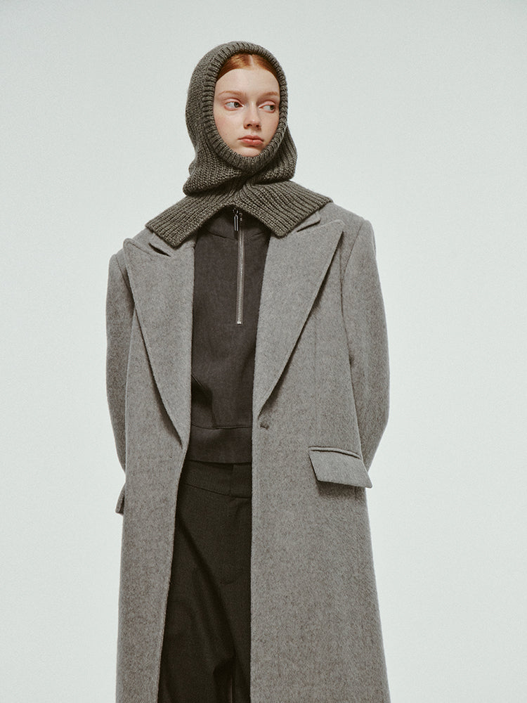 High-End Wool Simple Chic Long-Coat