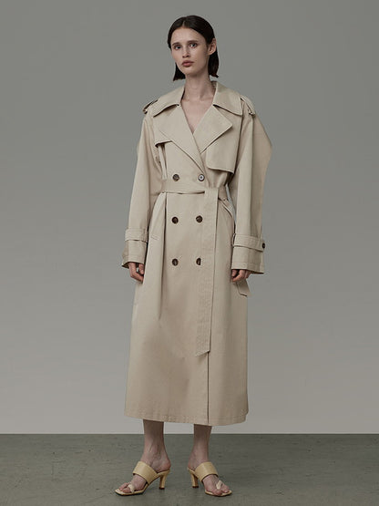 Long Formal Plain Classy Trench-Coat