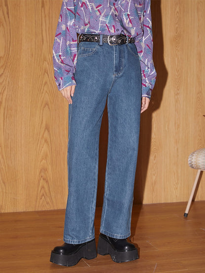 Simple Straight Denim Pants