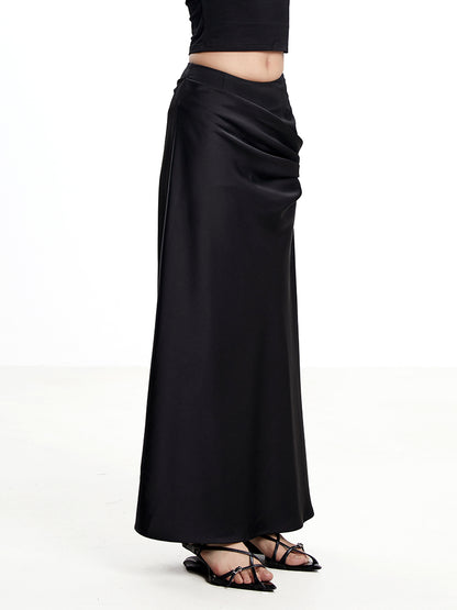 Slik Drape Elegant Lomg-Skirt