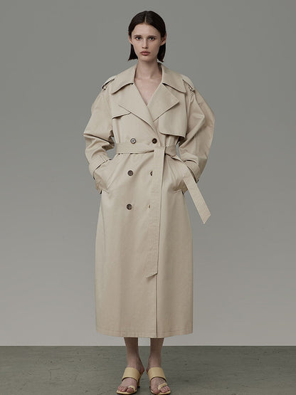 Long Formal Plain Classy Trench-Coat