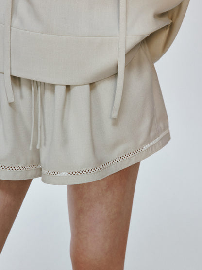 Simple Natural Relax Plain Short-Pants