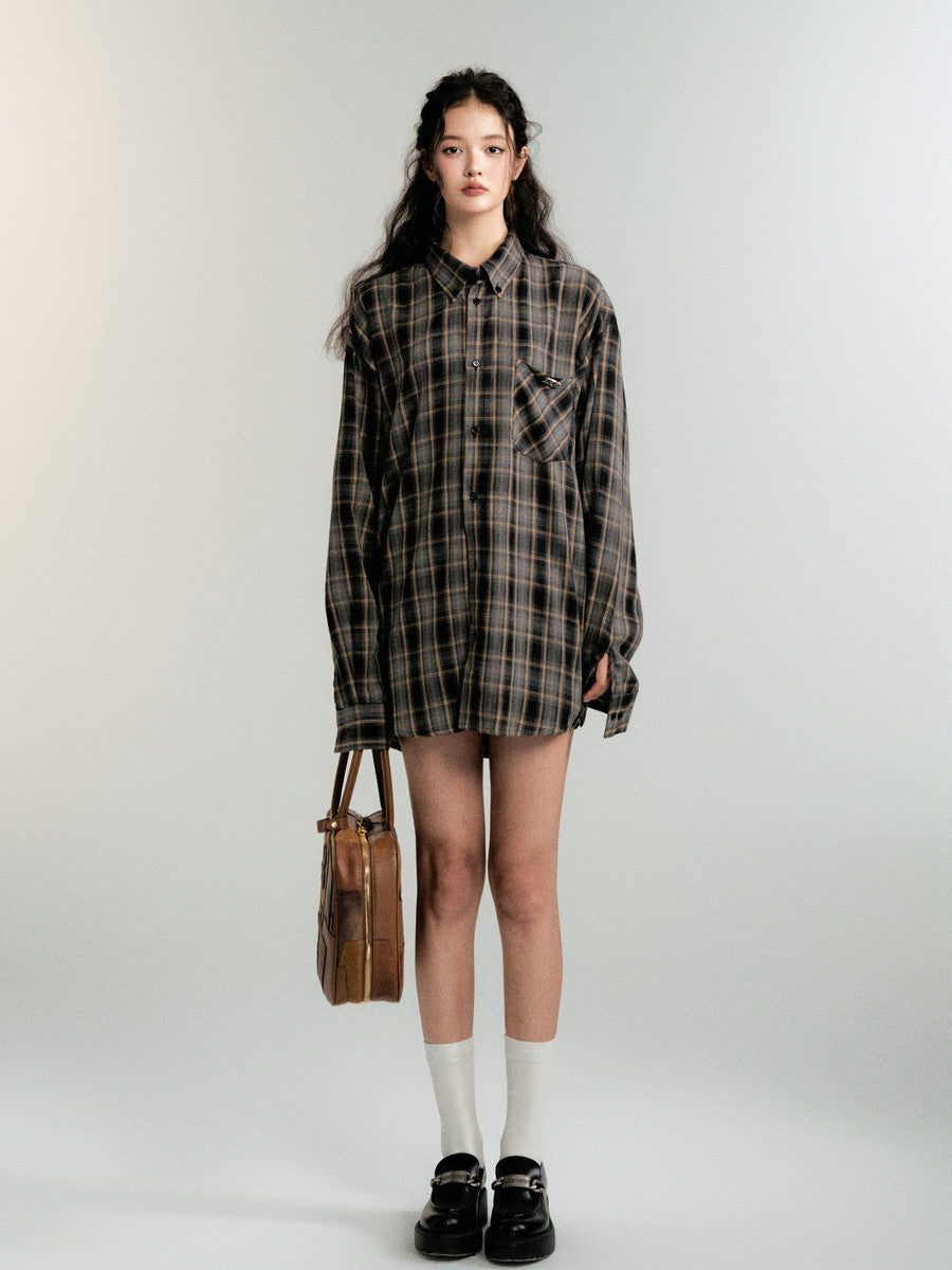 Checked Ovresize Casual Flannel-Shirt