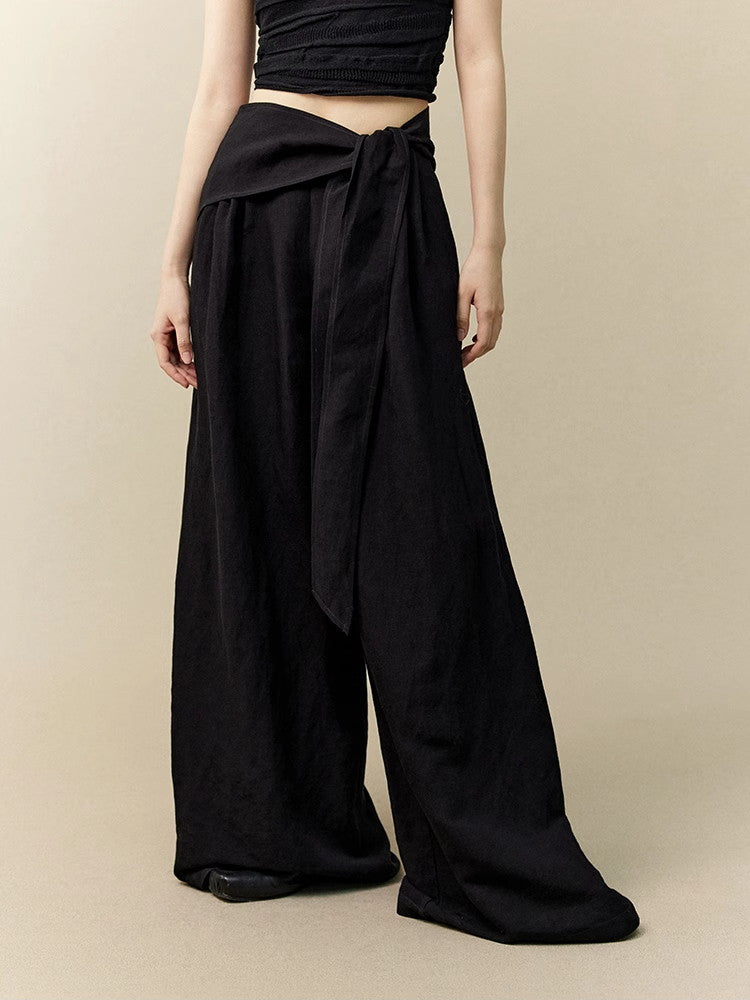 Straight Wrap Retro Loose Classy Wide-Pants