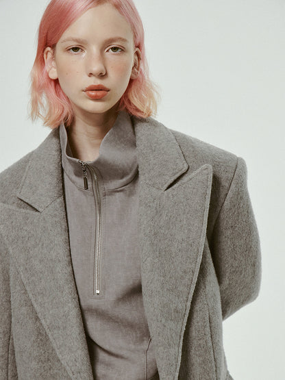 Oversize Plain Wool Loose Jacket