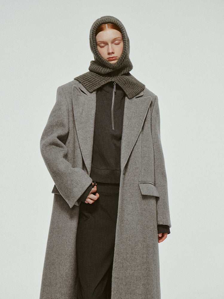 High-End Wool Simple Chic Long-Coat