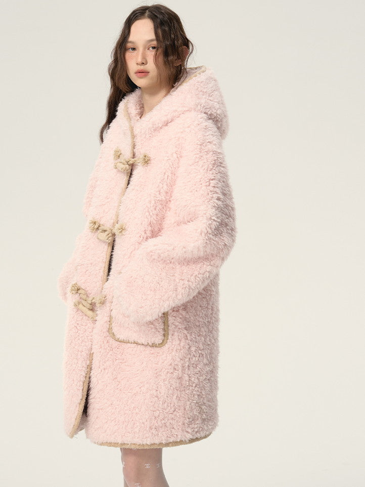 Ovresize Hoddie Rope Fluffily Warm Boa-Coat