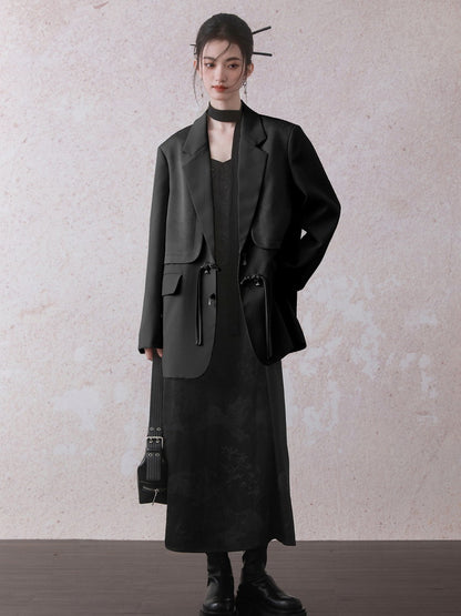 Jacket＆Long-Skirt Chic Simple Oversize Set-Up