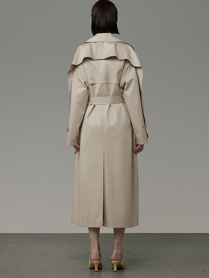 Long Formal Plain Classy Trench-Coat