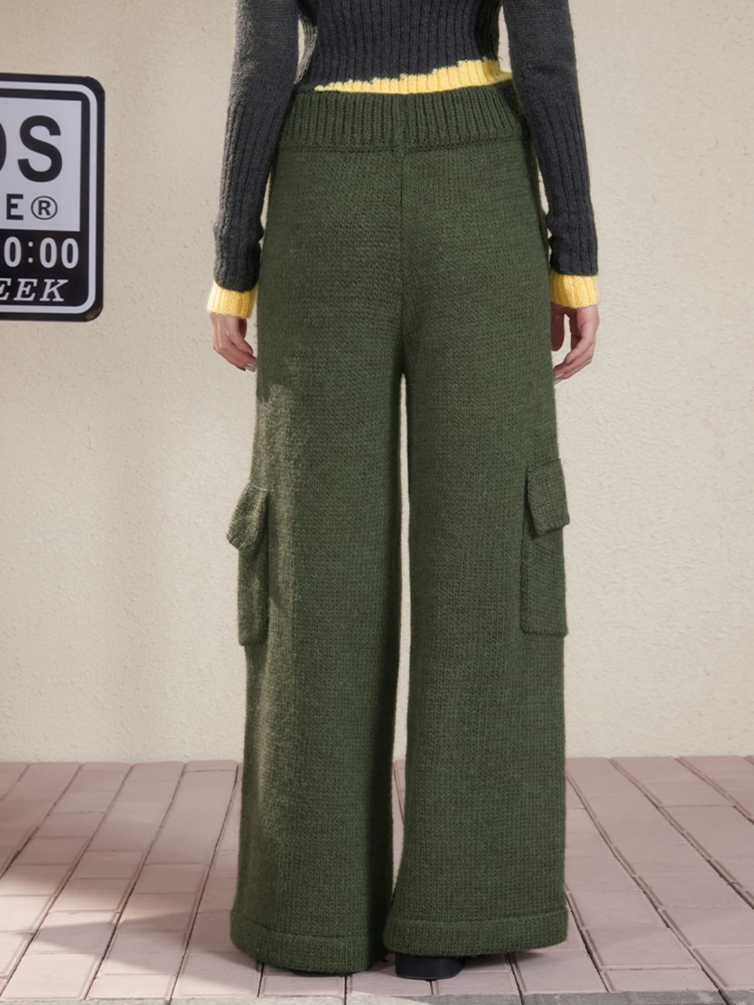 Wool Knit Loose Casual Straight Wide-Pants