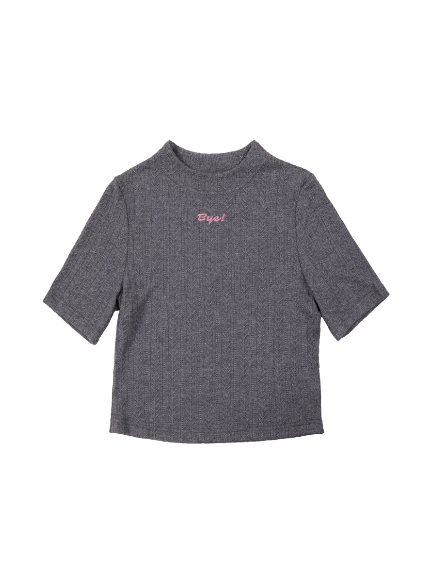 Cropped Tight Crew-Neck Casual Cutsu