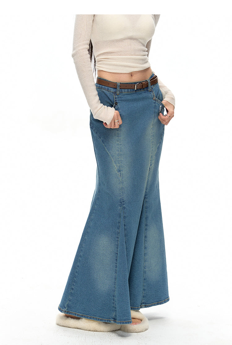 Denim Elegant Casual Curve Mermaid-Skirt