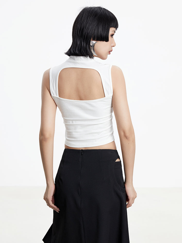 Nichi Asymemtry Cropped Tight Cut Sew