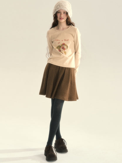 Slim Winter Christmas Round-Neck Simple Cutsew