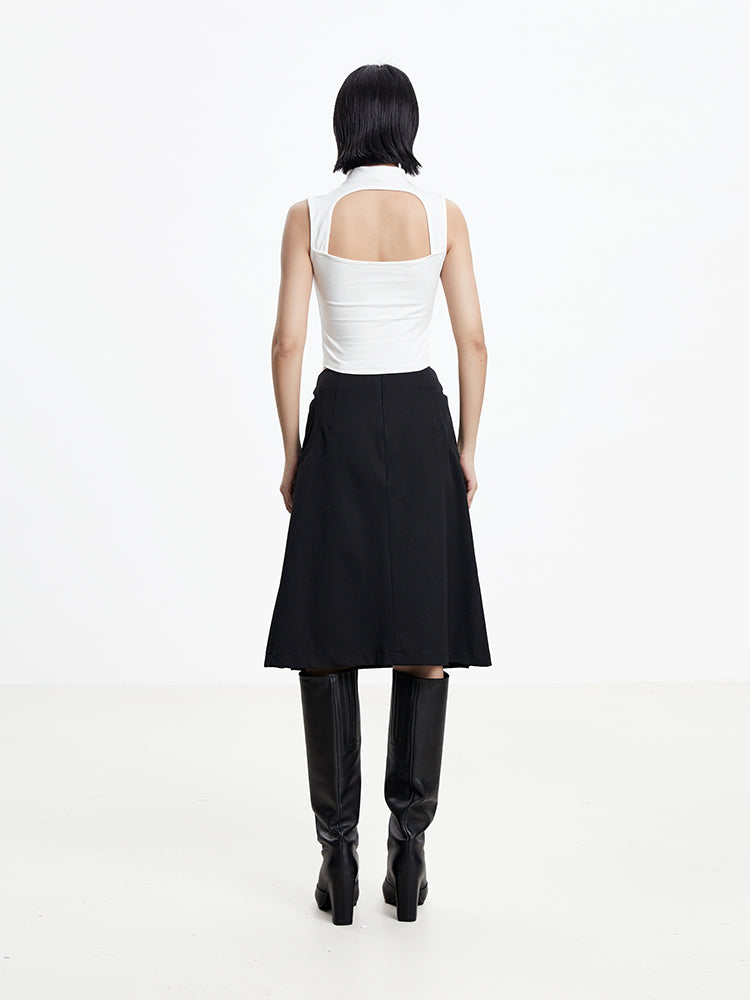 Nichi Asymemtry Cropped Tight Cutsew