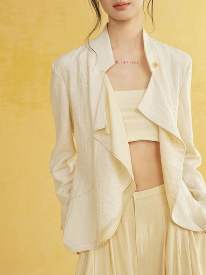 Natural Wrinkled Chic Simple Casual Jacket