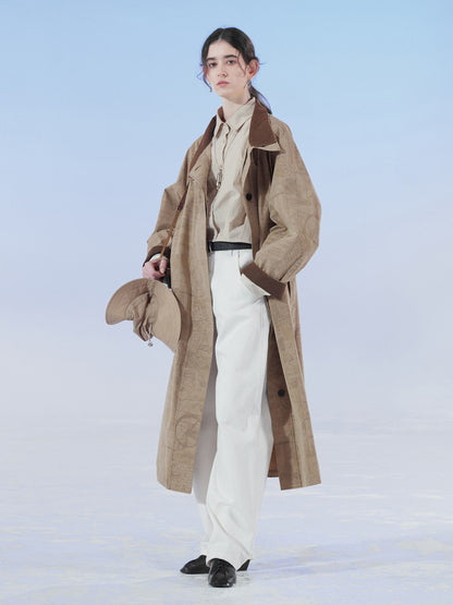 Stand-Collar Letter Chic Modest Retro Spring Long-Coat