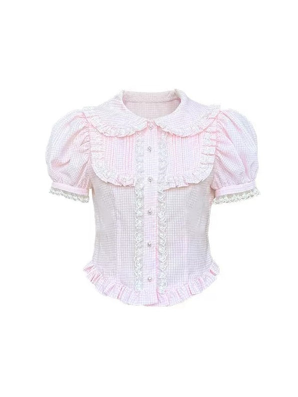 Princess Doll Collar Puff-Sleeve Frill Shirt