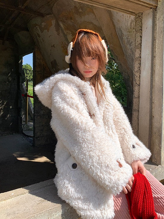 Fur Boa Oversize Hoodie Coat