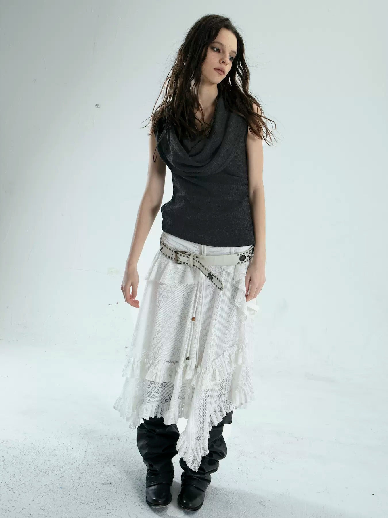 Punk Style Irregular Ruffled Low-waisted Fairy Skirt