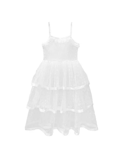 Lace Ribbon Mesh Suspender Cake Dress