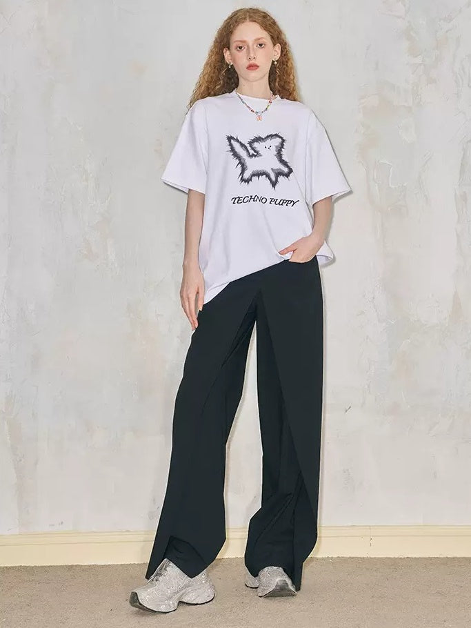 Three-dimensional Deconstructed Wide-leg Pants