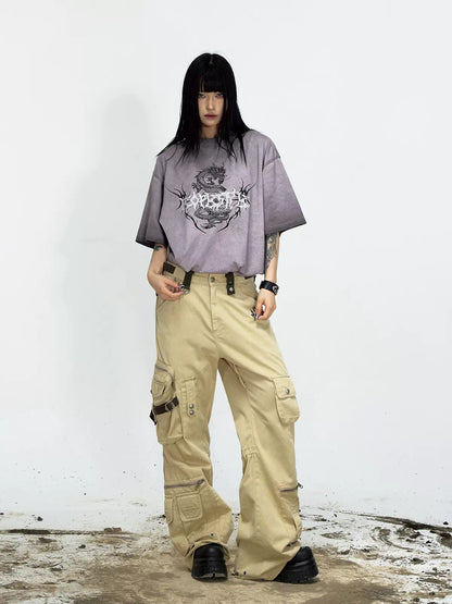 Detachable Shoulder Bag Straight Loose Cargo Pants