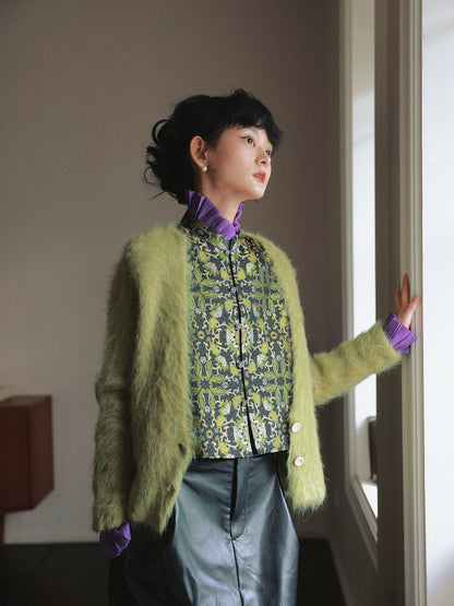 Embroidery China Glossy Mao-Collar Retro Vest