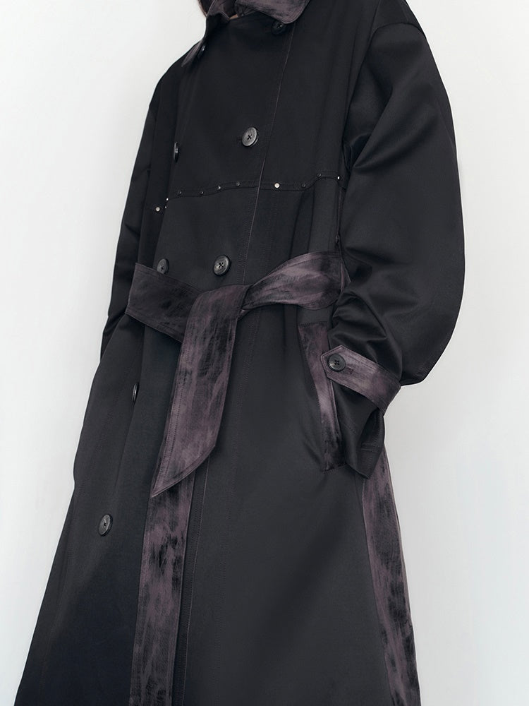 Ribbon Long Flare Speckled Trench-Coat – ARCANA ARCHIVE