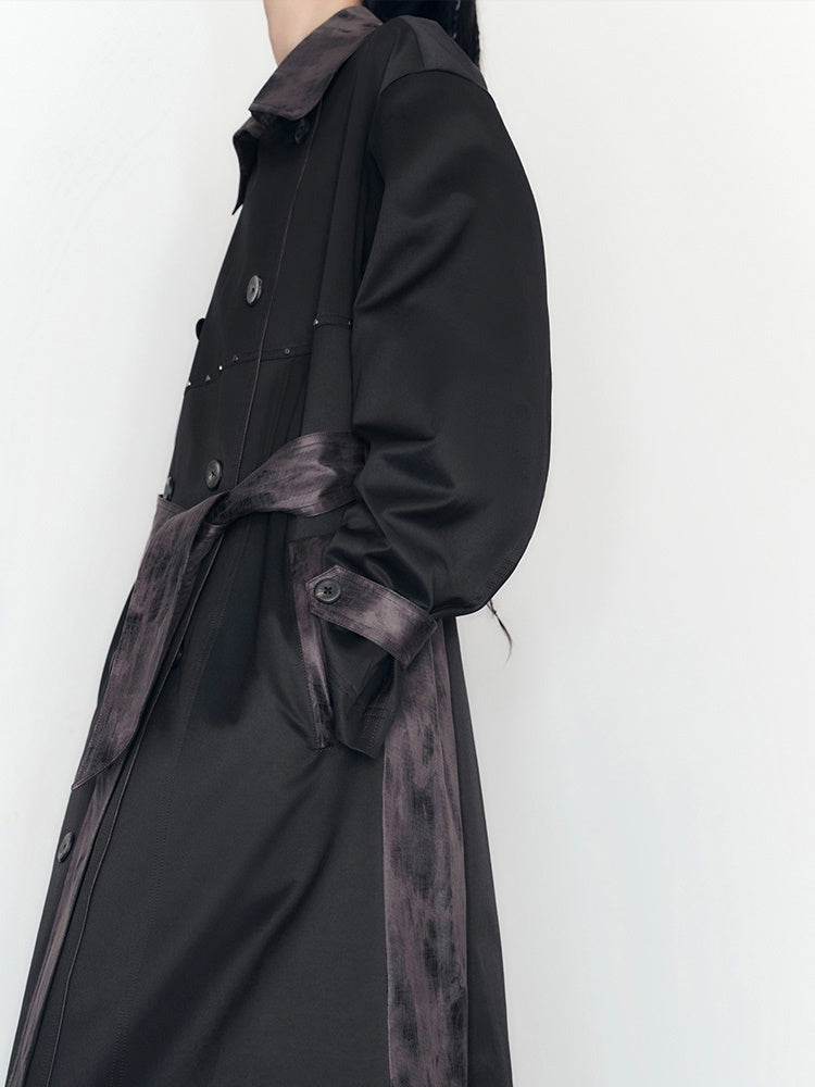 Ribbon Long Flare Speckled Trench-Coat – ARCANA ARCHIVE