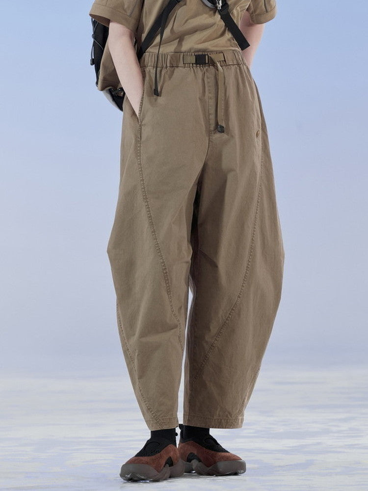 Natural Casual Loose Cover Plain Balloon-Pants