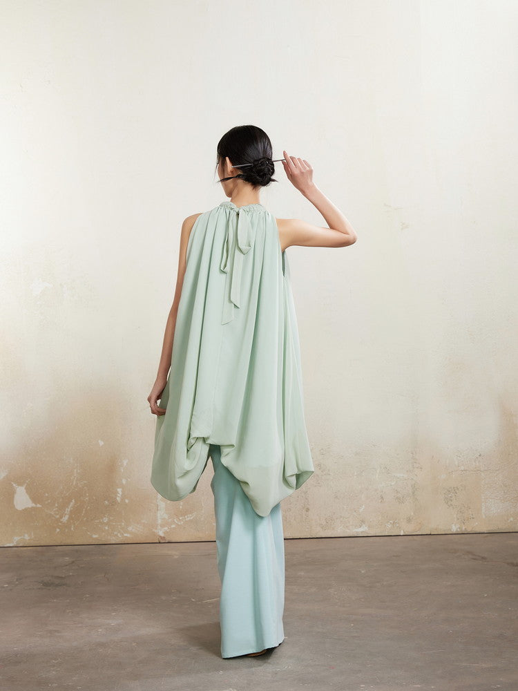 Set-Up Nichi Drape Flare No-Sleeve Gradation Blouse＆Long-Skirt