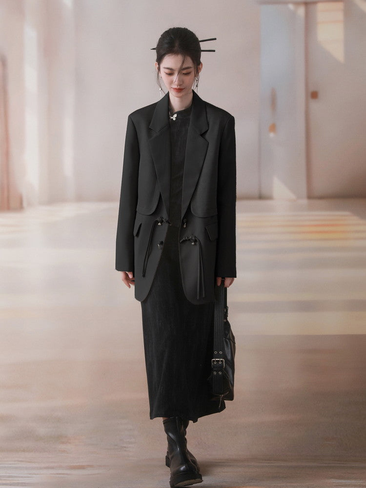 Jacket＆Long-Skirt Chic Simple Oversize Set-Up