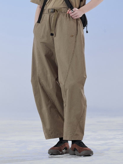 Natural Casual Loose Cover Plain Balloon-Pants