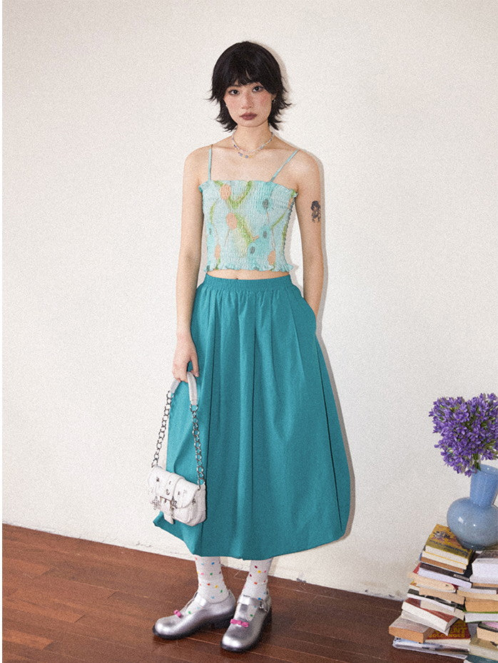 Balloon Vivid Casual Long Cover Long-Skirt