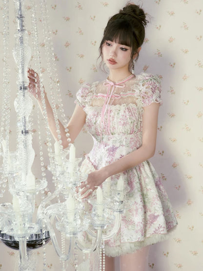 Flower Lace Feminine Ribbon Cute One-Piece