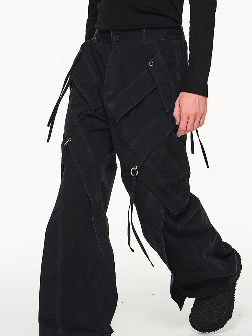 Flare latérale pantalon en vrac simple