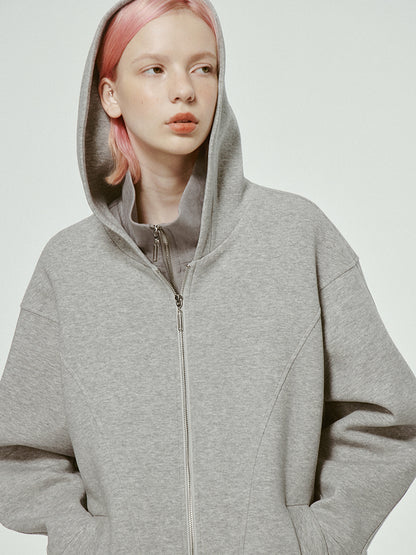 Oversize Casual Hoodie Sweat Simple Plain Chic Parka