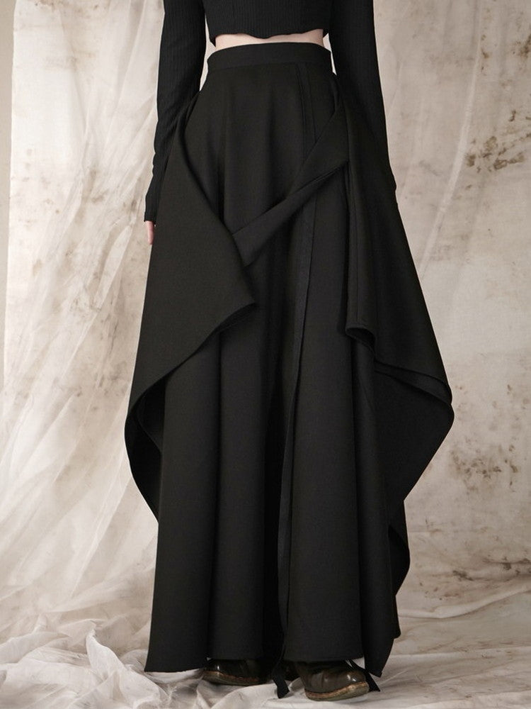 Asymmetry Chic Flare Long-Skirt