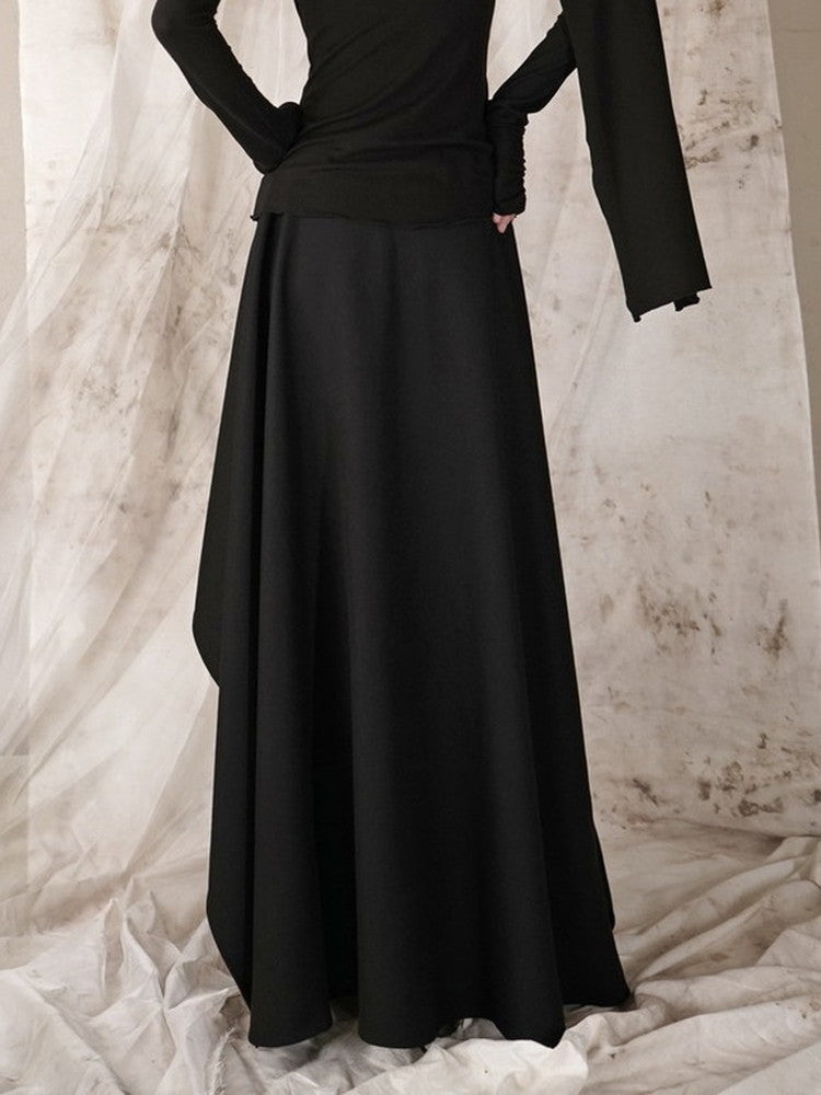 Asymmetry Chic Flare Long-Skirt