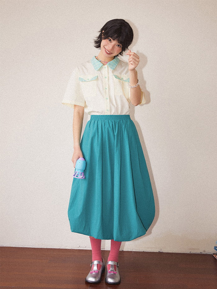 Balloon Vivid Casual Long Cover Long-Skirt