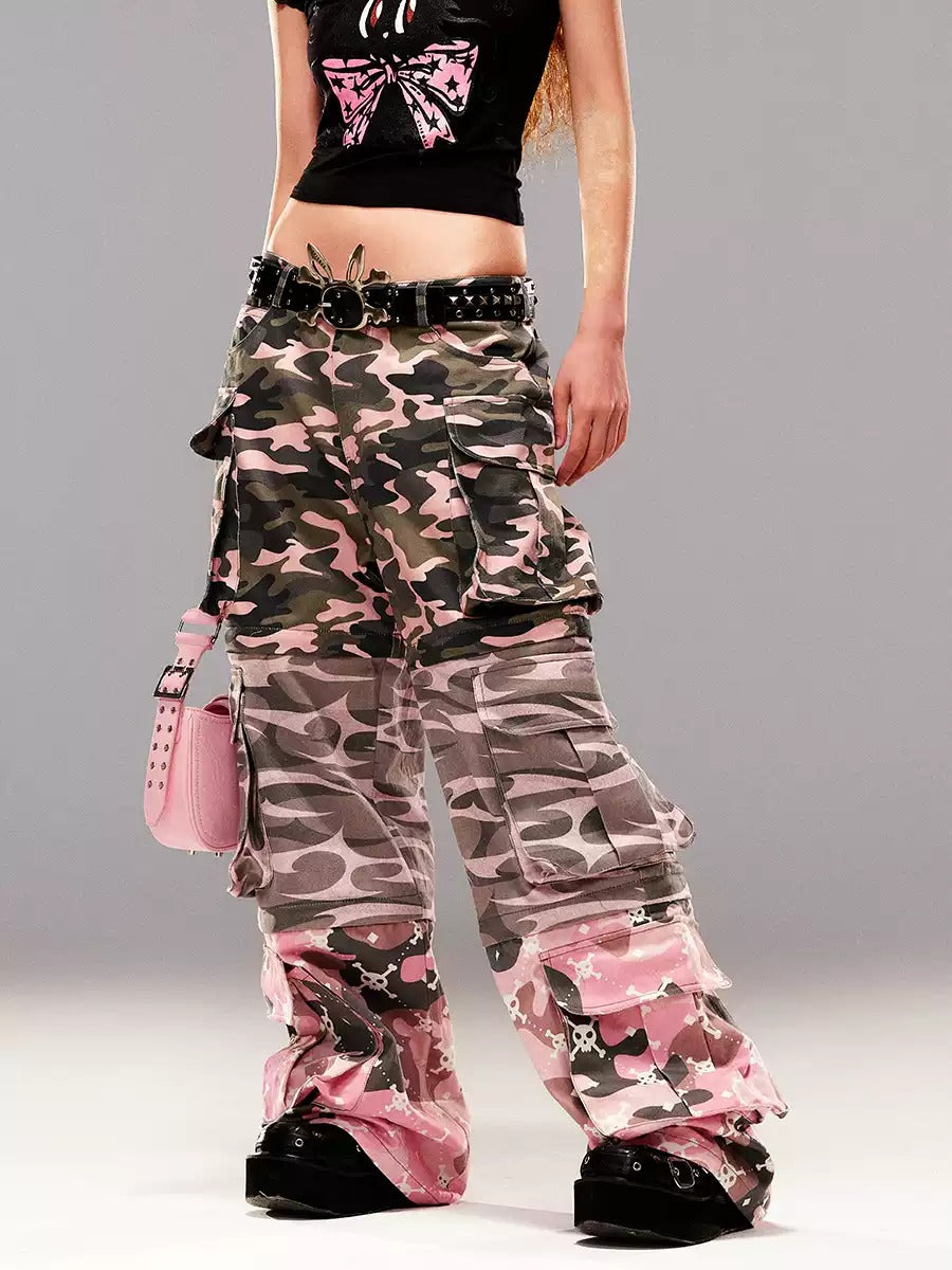 2Way Camouflage Skull Casual Cago-Pants