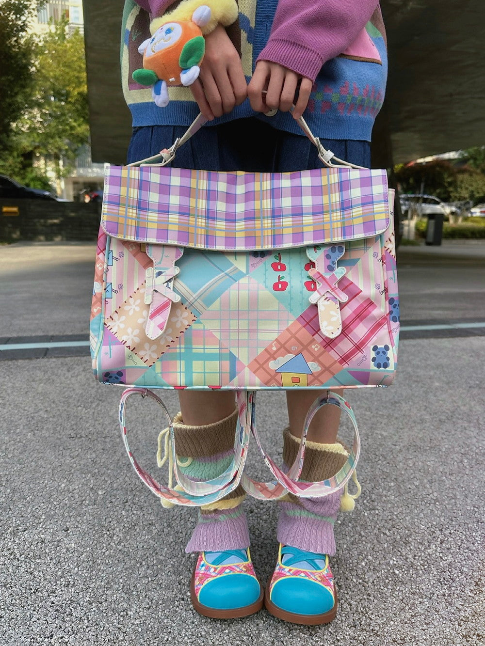 Fancy Check Patchwork Bunte süße Tasche