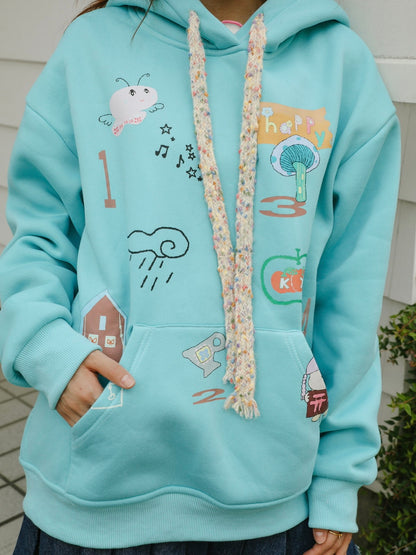 Fancy Sweat Hoodie Pop Oversize Patch Parka