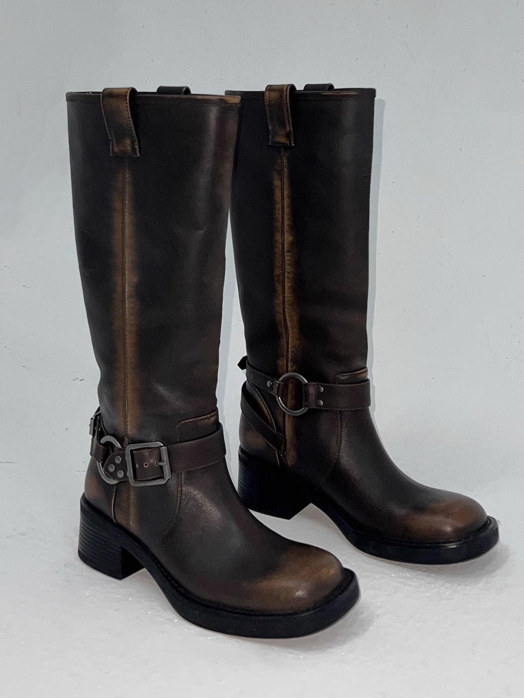 Retro Vintage Round-Toe-Jockey-Stiefel