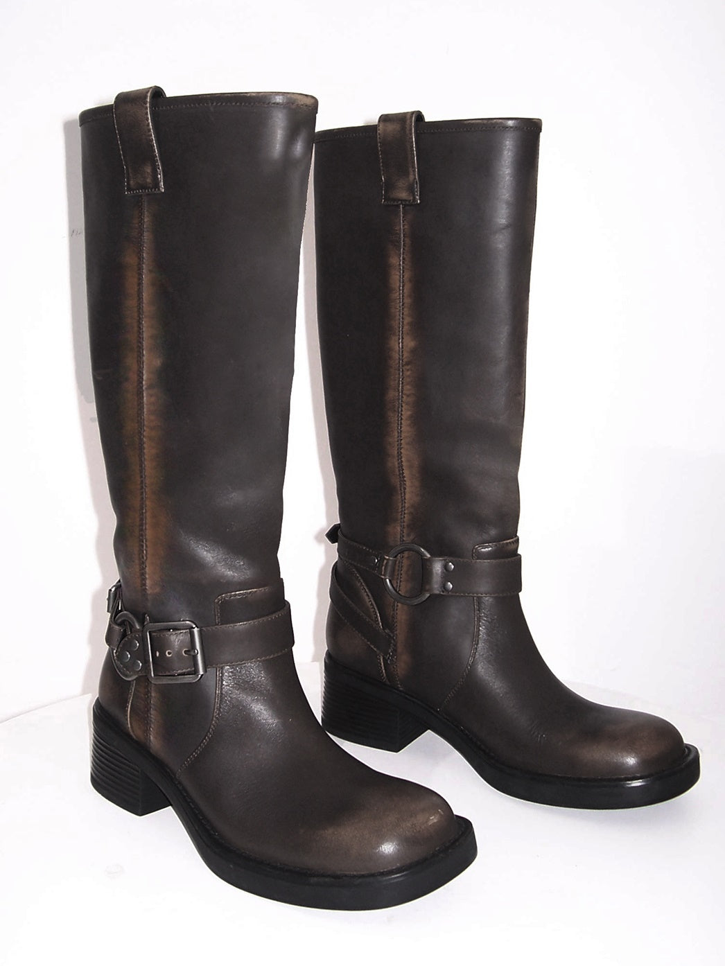 Retro Vintage Round-Toe-Jockey-Stiefel