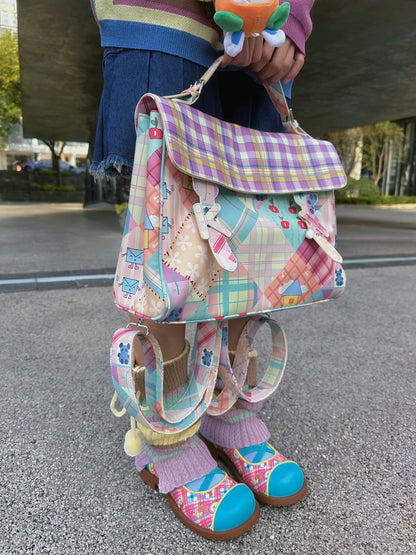 Fancy Check Patchwork Bunte süße Tasche