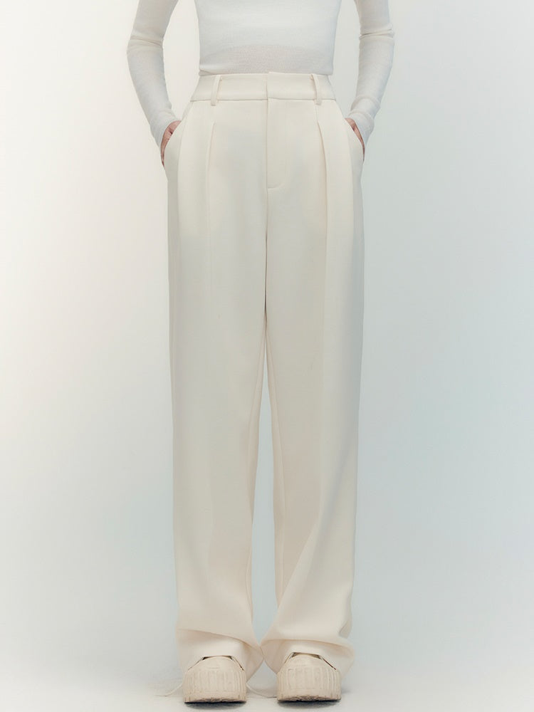 Plain Straight Classy Loose Slacks Pants